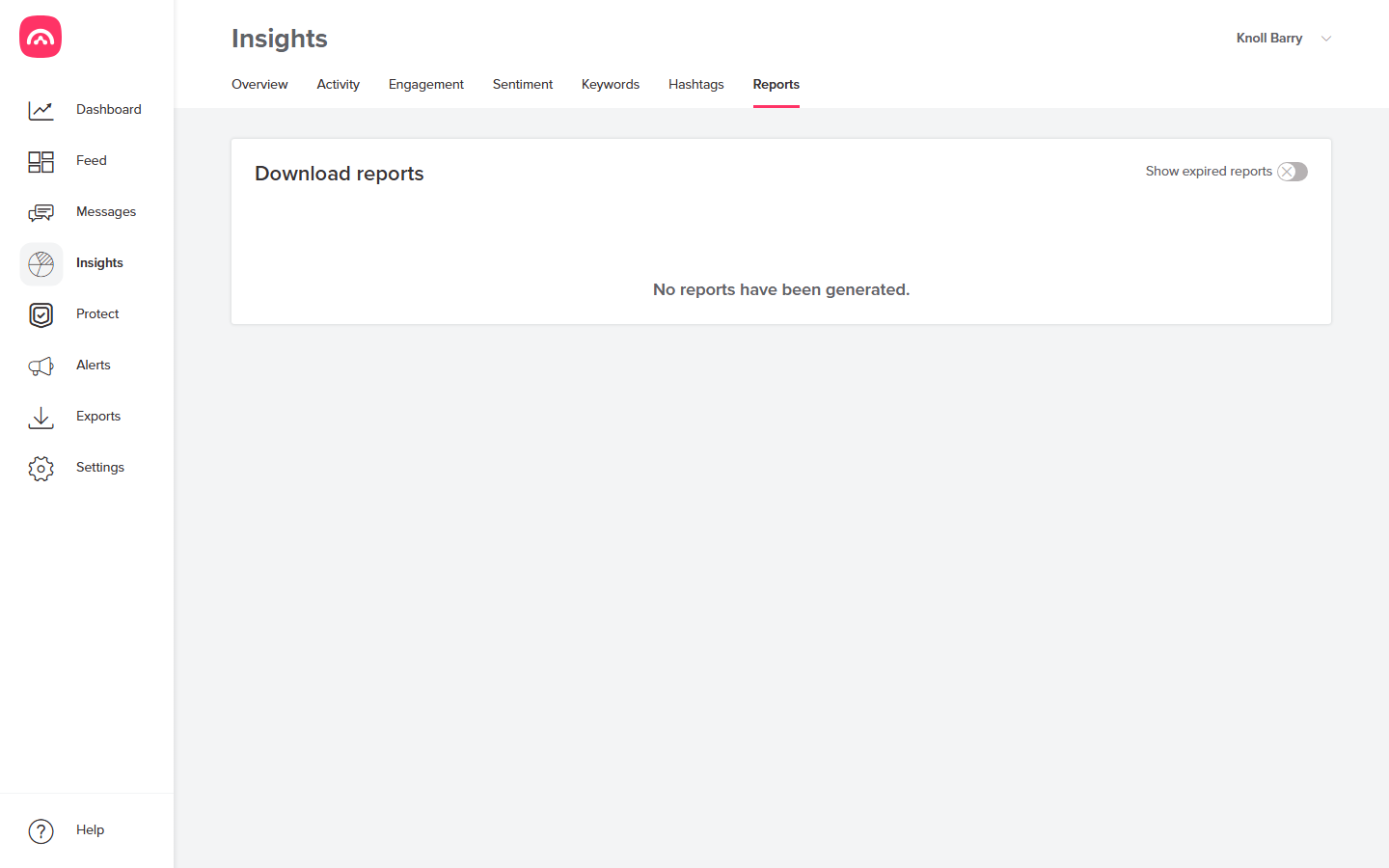 Insights → Reports — your generated reports