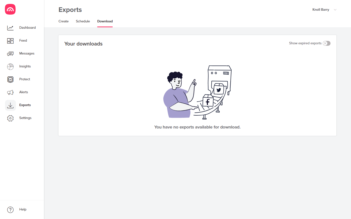 Exports → Download — your prepared exports