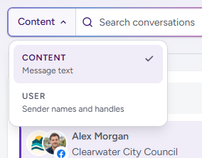Search scope menu