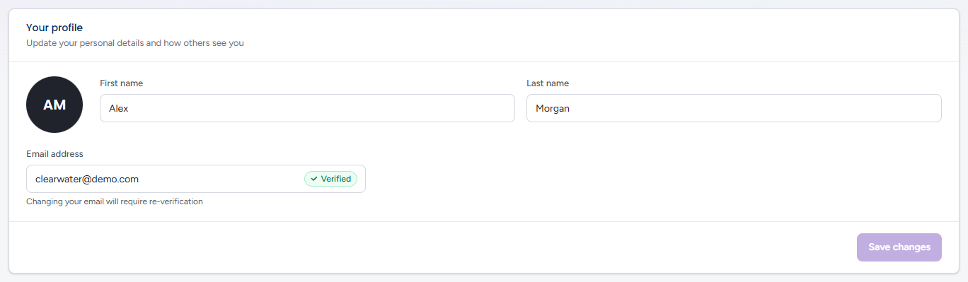 Your profile card