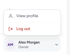 Account menu