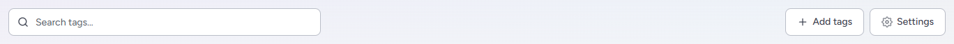 Tags toolbar